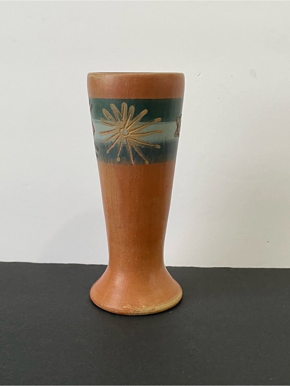 Vintage Pablo Seminario Pottery Vase Signed Peru Handcrafted Terracotta Ceramic